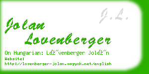 jolan lovenberger business card